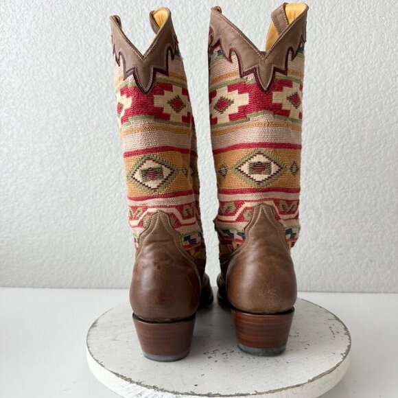 Rod Patrick Womens Cowboy Boots 11AAA Brown Navajo Blanket Western Cowgirl Studs - Picture 4 of 14